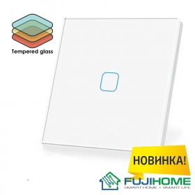 Сенсорный выключатель одноклавишный с подсветкой FUJIHOME FHZ-011G1W