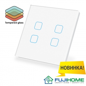 Сенсорный выключатель четырёхклавишный с подсветкой FUJIHOME FHZ-011G4W