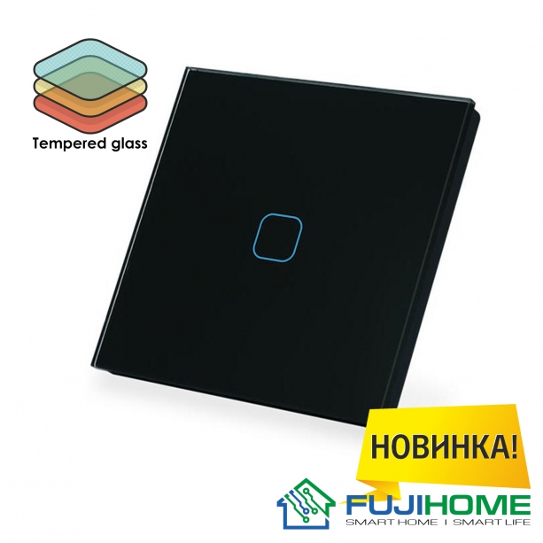 Сенсорный выключатель одноклавишный с подсветкой FUJIHOME FHZ-011G1B