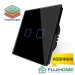 Сенсорный выключатель двухклавишный с подсветкой FUJIHOME FHZ-011G2B