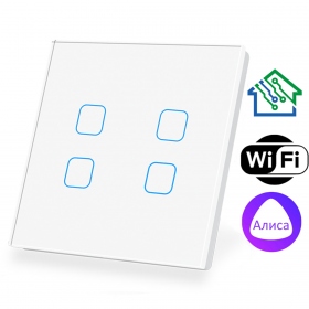 Умный сенсорный выключатель с WiFi FUJIHOME FHZ-017G4W работает с Алисой