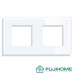 Рамка двойная на 2 поста, FUJIHOME TW-2F-WT, размер 157х86мм, закаленное стекло, цвет белый.