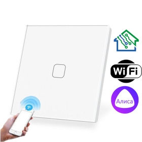 Умный сенсорный выключатель с WiFi FUJIHOME FHZ-017G1W работает с Алисой