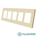 Рамка на 5 постов, FUJIHOME TW-5F-GD, размер 370х86мм, закаленное стекло, цвет золотой.