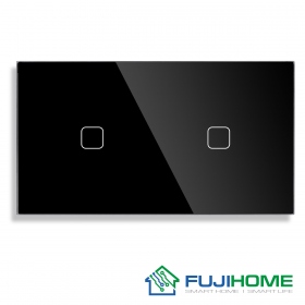 Панель для сенсорного выключателя на 2 поста FUJIHOME TW-1G1G-BK(SB), размер 157х86мм, цвет черный.