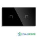 Панель для сенсорного выключателя на 2 поста FUJIHOME TW-1G1G-BK(SB), размер 157х86мм, цвет черный.