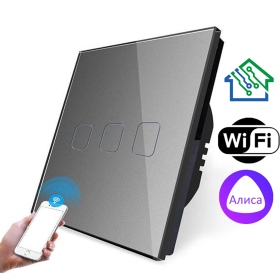 Умный сенсорный выключатель с WiFi FUJIHOME FHZ-017G3G работает с Алисой