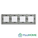 Рамка четверная на 4 поста, FUJIHOME TW-4F-WT, размер 299х86мм, закаленное стекло, цвет белый.