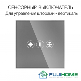 Сенсорный выключатель (диммер) для управления шторами FUJIHOME TW-C101NG-GY, цвет серый