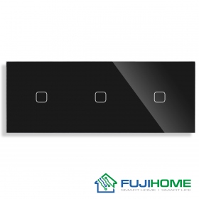 Панель для сенсорного выключателя на 3 поста FUJIHOME TW-1G1G1G-BK(SB), размер 228х86мм, цвет черный.