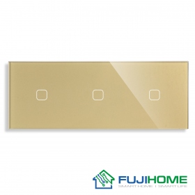 Панель для сенсорного выключателя на 3 поста FUJIHOME TW-1G1G1G-GD(SB), размер 228х86мм, цвет золотой.