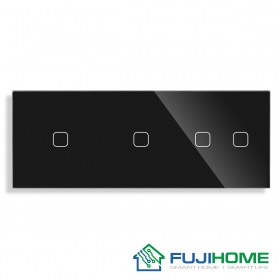 Панель для сенсорного выключателя на 3 поста FUJIHOME TW-1G1G2G-BK(SB), размер 228х86мм, цвет черный.
