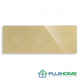 Панель для сенсорного выключателя на 3 поста FUJIHOME TW-1G1G2G-GD(SB), размер 228х86мм, цвет золотой.