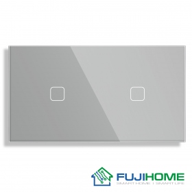 Панель для сенсорного выключателя на 2 поста FUJIHOME TW-1G1G-GY(SB), размер 157х86мм, цвет серый.