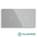 Панель для сенсорного выключателя на 2 поста FUJIHOME TW-1G1G-GY(SB), размер 157х86мм, цвет серый.