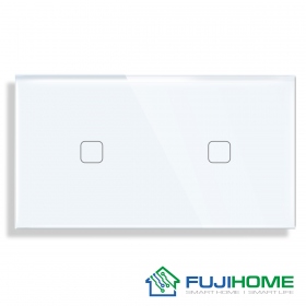 Панель для сенсорного выключателя на 2 поста FUJIHOME TW-1G1G-WT(SB), размер 157х86мм, цвет белый.