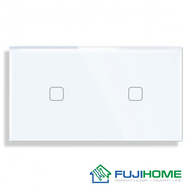 Панель для сенсорного выключателя на 2 поста FUJIHOME TW-1G1G-WT(SB), размер 157х86мм, цвет белый.