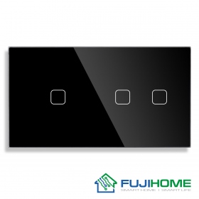 Панель для сенсорного выключателя на 2 поста FUJIHOME TW-1G2G-BK(SB), размер 157х86мм, цвет черный.