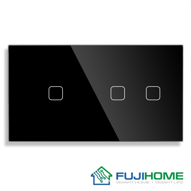 Панель для сенсорного выключателя на 2 поста FUJIHOME TW-1G2G-BK(SB), размер 157х86мм, цвет черный.