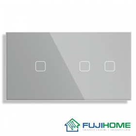 Панель для сенсорного выключателя на 2 поста FUJIHOME TW-1G2G-GY(SB), размер 157х86мм, цвет серый.
