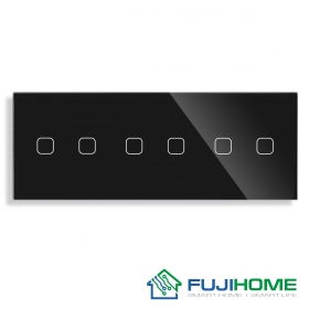 Панель для сенсорного выключателя на 3 поста FUJIHOME TW-2G2G2G-BK(SB), размер 228х86мм, цвет черный.