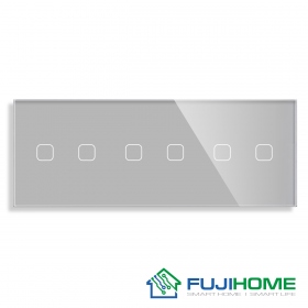 Панель для сенсорного выключателя на 3 поста FUJIHOME TW-2G2G2G-GY(SB), размер 228х86мм, цвет серый.