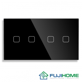 Панель для сенсорного выключателя на 2 поста FUJIHOME TW-2G2G-BK(SB), размер 157х86мм, цвет черный.