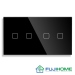 Панель для сенсорного выключателя на 2 поста FUJIHOME TW-2G2G-BK(SB), размер 157х86мм, цвет черный.